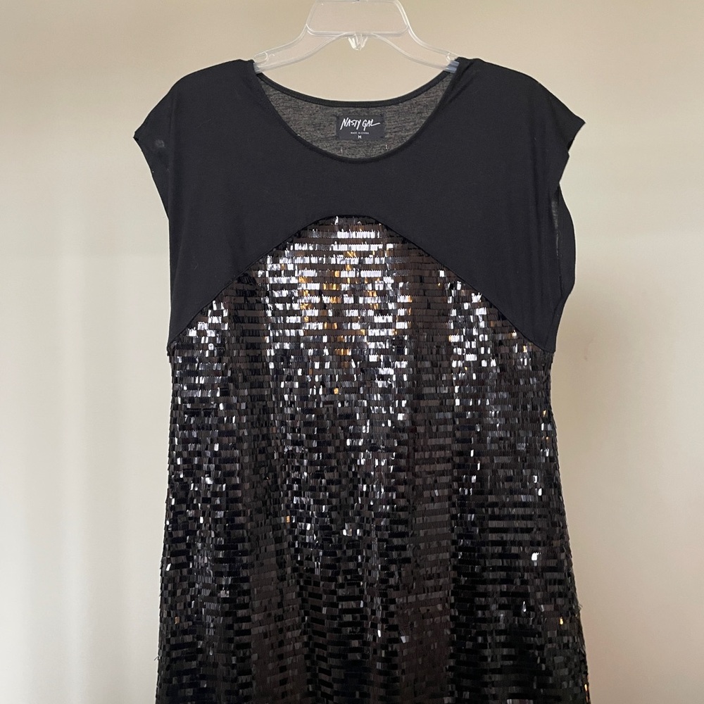 NASTYGAL Black Sequin Dress